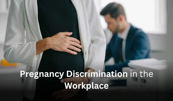 An image illustrating workplace pregnancy discrimination, emphasizing the obstacles and biases against pregnant workers.